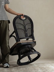 rattan swivel chair, rattan lounge chair, rotating rattan chair, handcrafted chair, natural rattan furniture, handwoven lounge seat, bohemian home decor