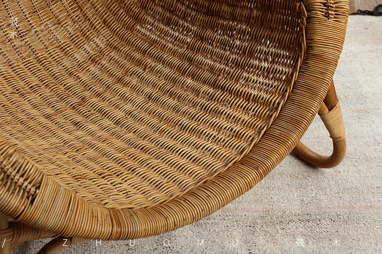 rattan lounge chair, rattan recliner, handwoven chair, natural rattan furniture, designer rattan chair, handmade lounge chair, bohemian home decor