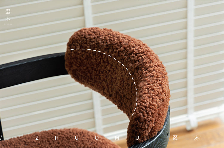 marais dining chair, boucle dining chair, french vintage furniture, mid century dining chair, solid wood chair, upholstered chair, wabi sabi furniture, piexlculpt studio, cozy minimalist furniture, modern farmhouse chair