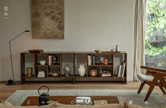 chandigarh furniture, mid century open shelf, teak storage cabinet, le corbusier furniture, handcrafted wood shelf, architectural furniture, teak bookshelf, minimalist solid wood furniture, modular teak unit