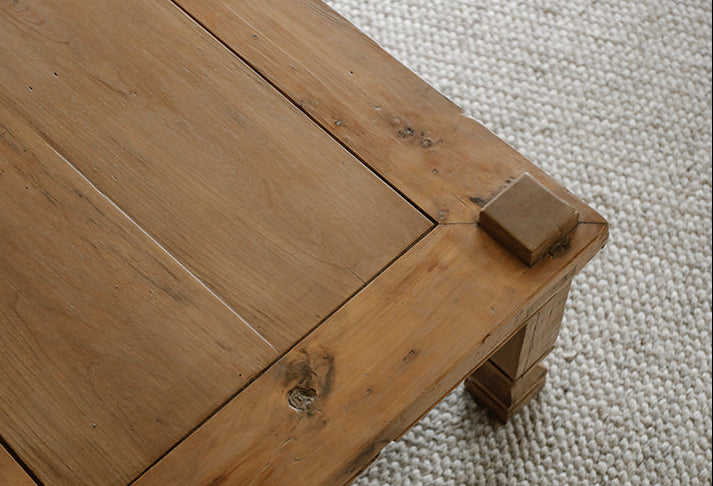 sora coffee table, reclaimed wood furniture, square coffee table, wabi sabi wood table, japanese minimalist decor, rustic low table, handcrafted wooden table, piexlculpt studio, zen furniture, natural oak finish