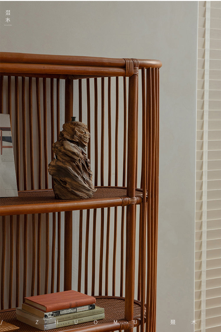 rattan furniture, handwoven rattan shelf, southeast asian furniture, wabi sabi rattan, cane bookshelf, tropical minimalist decor, handcrafted bamboo shelf, natural woven furniture, sustainable home decor, piexlculpt studio