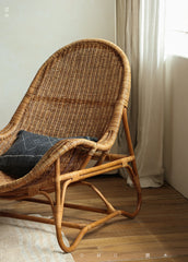 rattan lounge chair, rattan recliner, handwoven chair, natural rattan furniture, designer rattan chair, handmade lounge chair, bohemian home decor