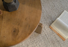 kiyo coffee table, round tea table, solid wood wabi sabi furniture, japanese minimalist furniture, zen table, handcrafted wooden table, low table, piexlculpt studio, natural oak coffee table, modern wabi sabi decor