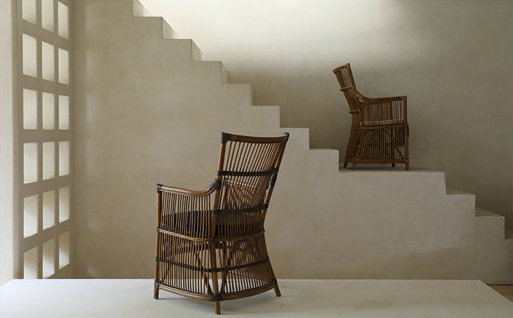 rattan lounge chair, rattan armchair, natural rattan chair, handwoven rattan furniture, tropical lounge chair, wabi-sabi furniture, bohemian furniture, relaxation chair, artisan rattan