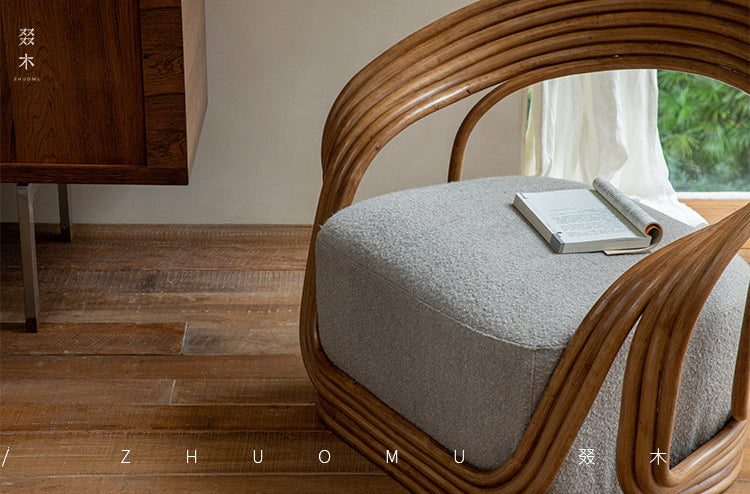 rattan lounge chair, designer rattan chair, handcrafted rattan furniture, modern accent chair, rattan armchair, handmade rattan seat, bohemian furniture, natural interior