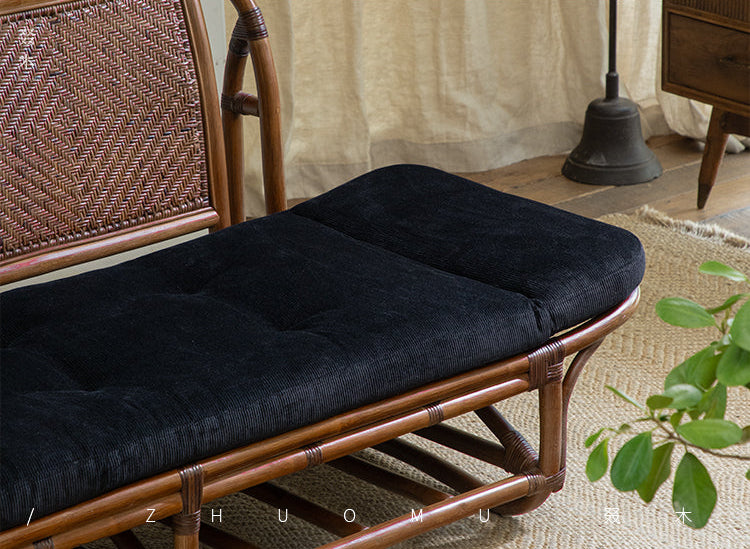 rattan loveseat, rattan sofa, rattan daybed, handwoven rattan furniture, natural rattan couch, double seat sofa, bohemian interior design, handcrafted lounge furniture