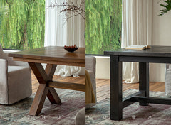 kaze dining table, solid teak table, large wood table, wabi sabi furniture, handcrafted wooden dining table, japanese minimalist table, piexlculpt studio, long teak table, zen furniture, natural wood conference table