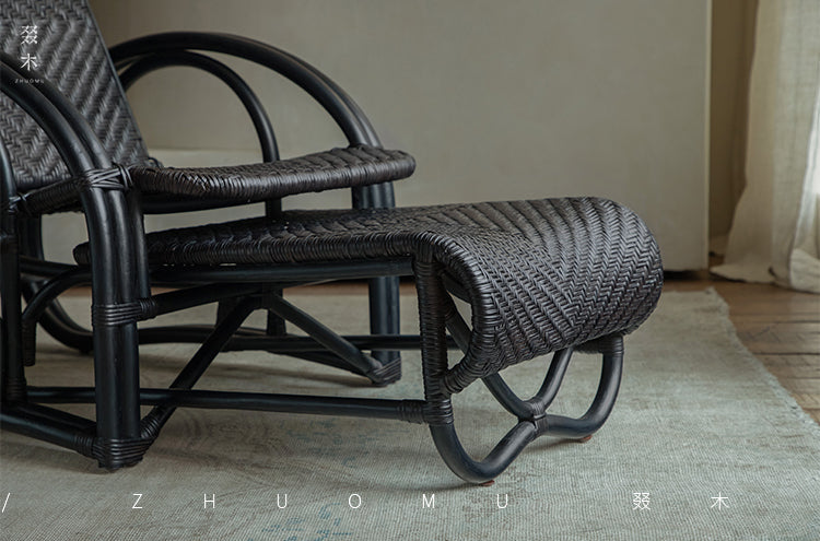 rattan recliner, rattan lounge chair, handwoven rattan furniture, vintage rattan chair, bamboo recliner, natural rattan seat, handcrafted rattan lounger, boho rattan furniture, southeast asian furniture
