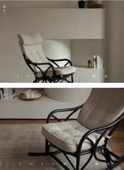 rattan rocking chair, rattan recliner, handwoven rattan furniture, natural rattan chair, bohemian interior, artisan rocking chair, lounge rattan seat, handcrafted rattan rocker