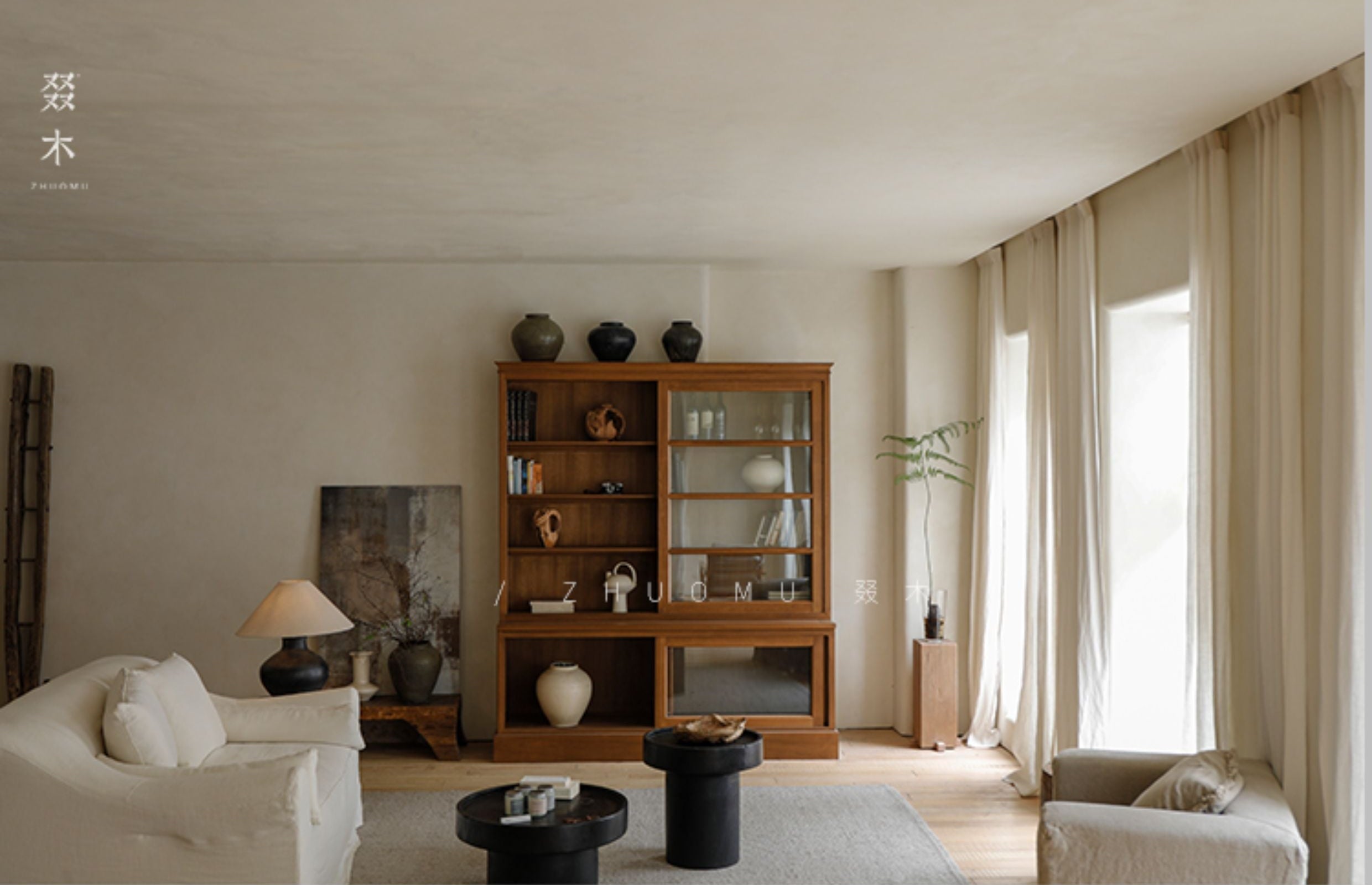 handcrafted wood cabinet, solid wood bookshelf, glass door cabinet, sliding wood cabinet, natural wood furniture, artisan wood furniture, minimalist storage cabinet, wabi-sabi furniture, boho wood shelf