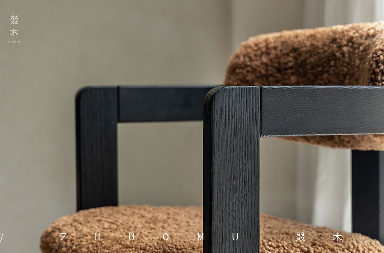 marais dining chair, boucle dining chair, french vintage furniture, mid century dining chair, solid wood chair, upholstered chair, wabi sabi furniture, piexlculpt studio, cozy minimalist furniture, modern farmhouse chair