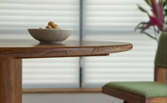 jester round dining table, sculptural dining table, solid wood table, wabi sabi furniture, piexlculpt studio, japanese minimalist furniture, mid century modern table, small space dining, handcrafted wood table, round wooden dining table