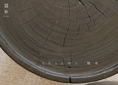 inkan side table, sculptural coffee table, solid wood side table, wabi sabi furniture, piexlculpt studio, japanese minimalist decor, wooden accent table, zen interior table, handcrafted wood furniture, round sculptural table