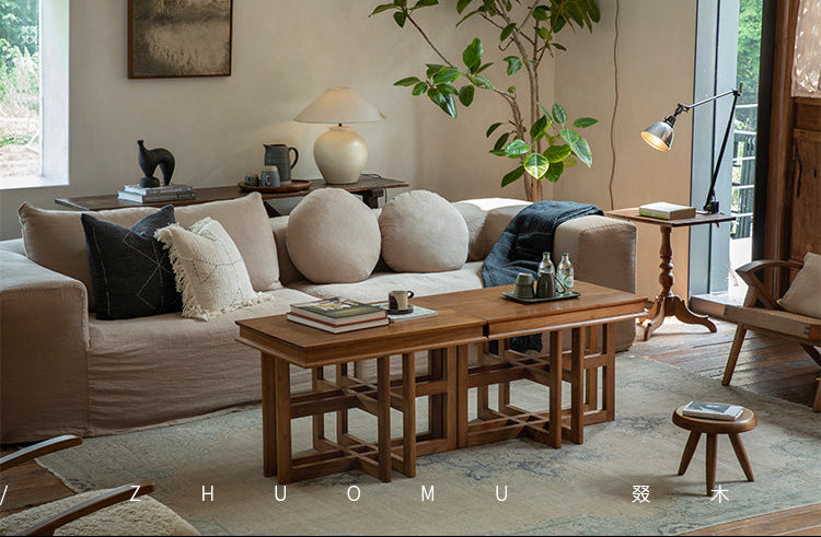 rin square table, solid teak table, wabi sabi furniture, japanese minimalist furniture, handcrafted wood accent table, piexlculpt studio, zen furniture, solid wood tea table, architectural side table, teak display table