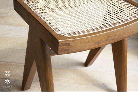 Chandigarh chair, rattan wood furniture, modernist wooden furniture, handwoven armchair, solid wood dining chair, minimalist home decor, mid-century design