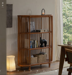 rattan furniture, handwoven rattan shelf, southeast asian furniture, wabi sabi rattan, cane bookshelf, tropical minimalist decor, handcrafted bamboo shelf, natural woven furniture, sustainable home decor, piexlculpt studio