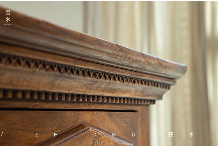 vintage teak cabinet, handcrafted solid wood console, antique style furniture, teak storage cabinet, artisan wood furniture, colonial style sideboard, wabi-sabi furniture, boho teak console, handmade teak cabinet