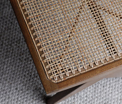 chandigarh bench, handwoven rattan bench, solid wood furniture, japanese minimalist bench, handcrafted wooden bench, entryway seating, sustainable rattan furniture, piexlculpt studio, wabi sabi bench