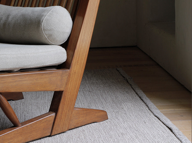 naka lounge chair, japanese recliner, wabi sabi furniture, george nakashima chair, solid wood armchair, minimalist wood chair, handmade wooden furniture, linen cushion chair, modern japanese furniture, piexlculpt