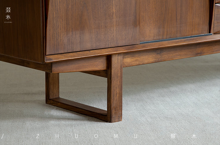 mid century teak sideboard, sliding door cabinet, danish modern credenza, handcrafted teak furniture, solid wood buffet, mcm furniture, minimalist teak console, vintage teak cabinet, artisan wood furniture