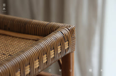 rattan trolley, rattan storage cart, handwoven rattan furniture, natural rattan shelf, bohemian home decor, rolling storage cart, handcrafted rattan organizer, rattan side cart