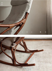 rattan rocking chair, rattan recliner, handwoven rattan furniture, natural rattan chair, bohemian interior, artisan rocking chair, lounge rattan seat, handcrafted rattan rocker