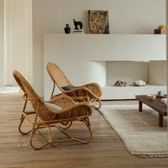 rattan lounge chair, rattan recliner, handwoven chair, natural rattan furniture, designer rattan chair, handmade lounge chair, bohemian home decor