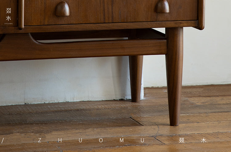 mid century teak sideboard, tambour door cabinet, solid wood credenza, handcrafted teak furniture, mcm buffet, designer teak cabinet, vintage teak sideboard, roll door wood cabinet, handmade solid wood furniture