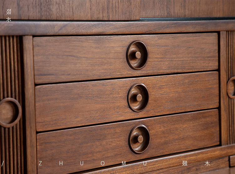 mid century teak sideboard, tambour door cabinet, teak credenza, handcrafted teak furniture, danish modern sideboard, mcm furniture, vintage teak cabinet, solid wood buffet, minimalist teak console