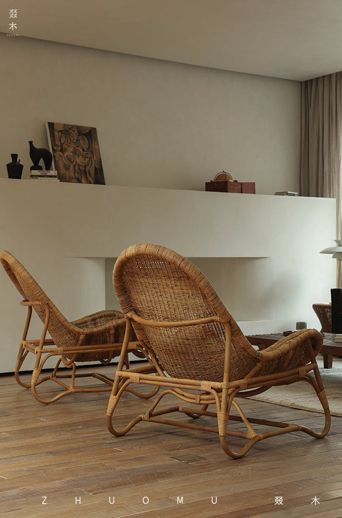 rattan lounge chair, rattan recliner, handwoven chair, natural rattan furniture, designer rattan chair, handmade lounge chair, bohemian home decor