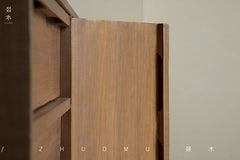 reclaimed wood sideboard, wabi sabi cabinet, japanese wood furniture, handcrafted sideboard, minimalist buffet cabinet, solid wood credenza, sustainable teak furniture, mid century storage, piexlculpt furniture