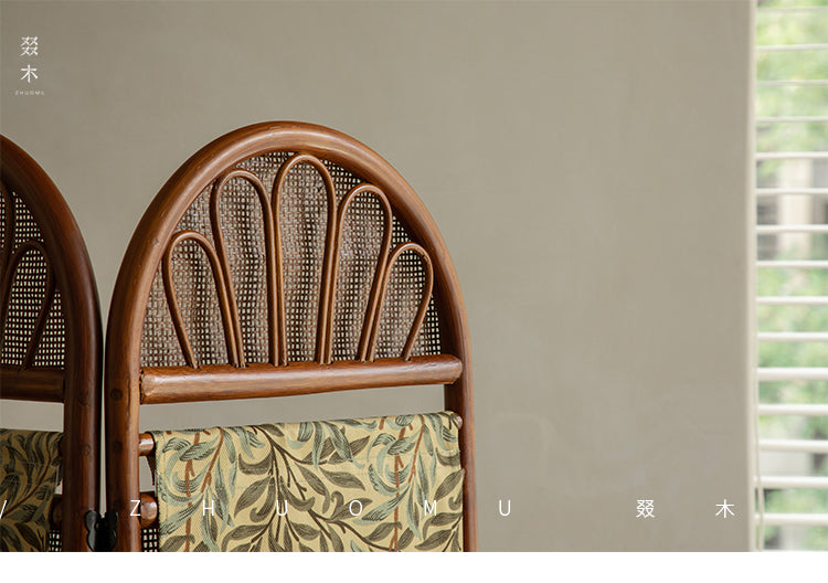 rattan folding screen, natural room divider, rattan privacy screen, handmade partition, woven home decor, rattan furniture, bohemian interior