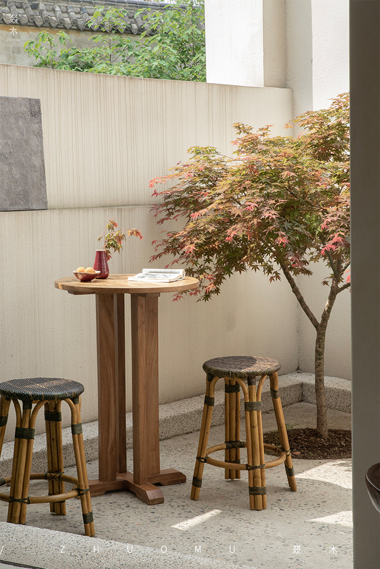 rattan bar stool, rattan high chair, handwoven rattan furniture, natural rattan bar stool, café furniture, handcrafted bar chair, bohemian interior design, artisan rattan stool