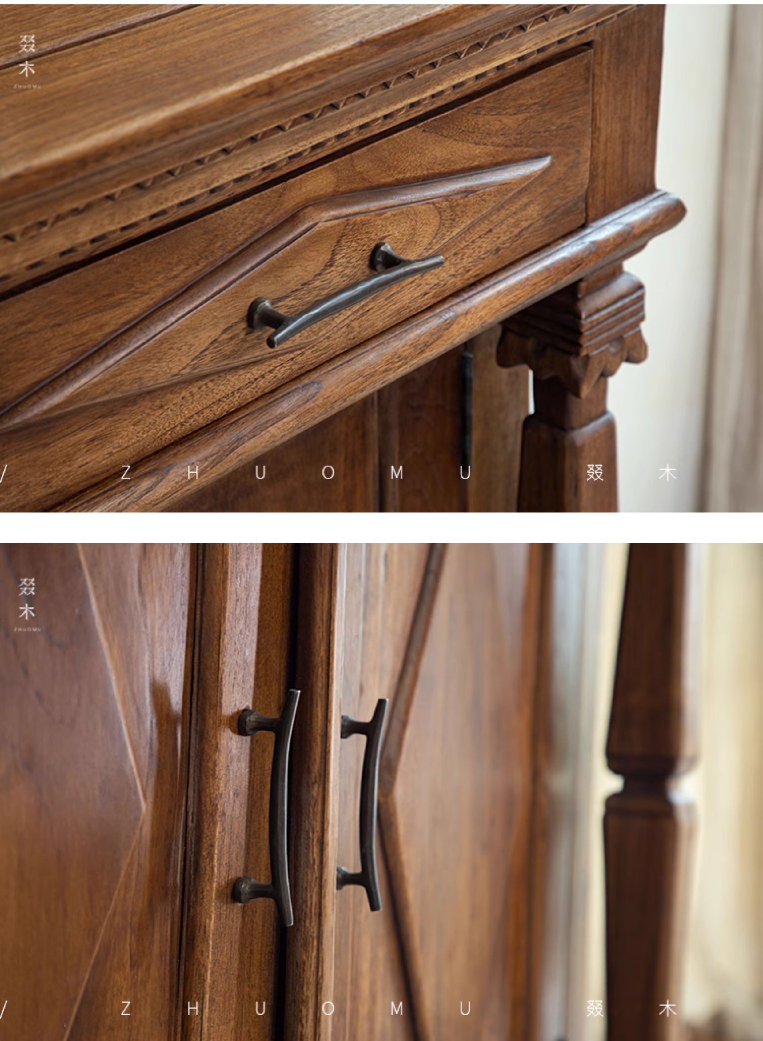 vintage teak cabinet, handcrafted solid wood console, antique style furniture, teak storage cabinet, artisan wood furniture, colonial style sideboard, wabi-sabi furniture, boho teak console, handmade teak cabinet