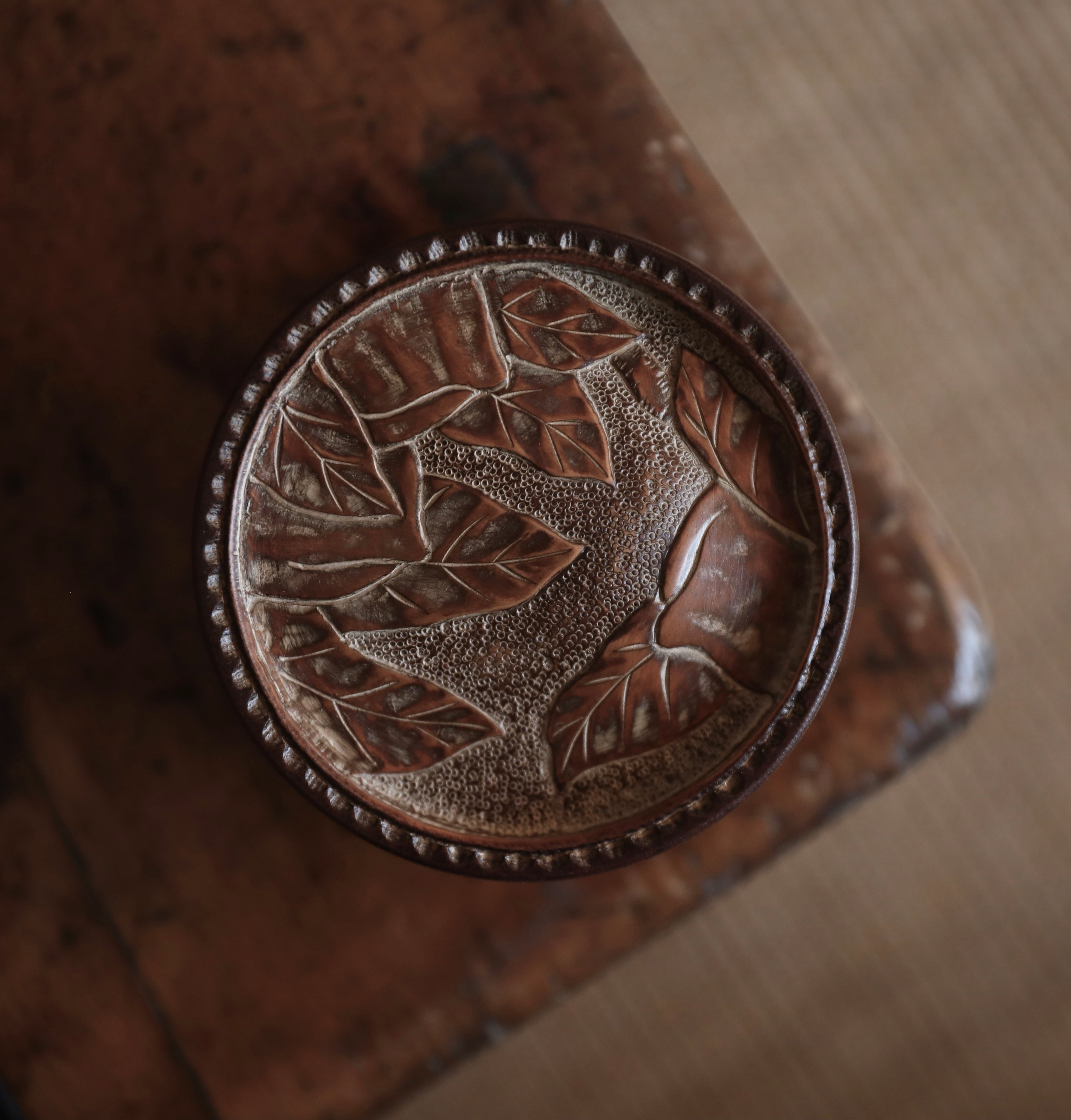 bamboo tea caddy, carved bamboo tea canister, leaf pattern tea jar, airtight tea storage, handcrafted tea container, wood engraving art, Piexlculpt Studio, artisan bamboo crafts, japanese tea box, loose leaf storage jar