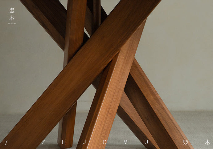 nami dining table, round teak table, solid wood table, wabi sabi furniture, japanese minimalist dining table, handcrafted round table, piexlculpt studio, zen furniture, french vintage design, teak dining table