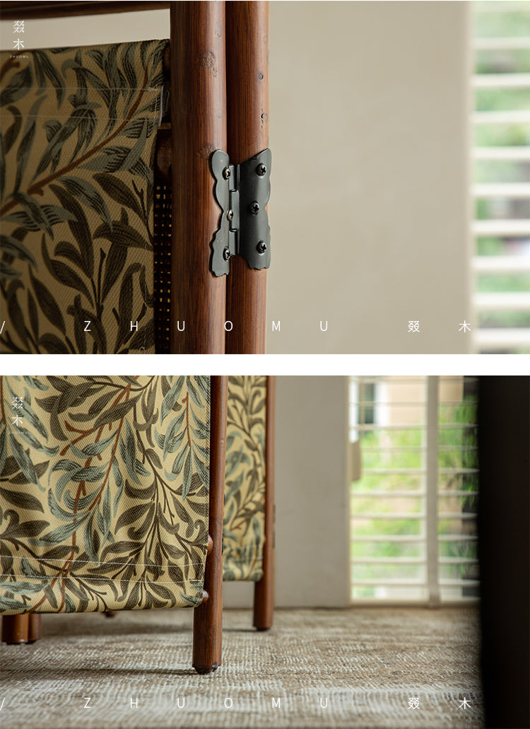 rattan folding screen, natural room divider, rattan privacy screen, handmade partition, woven home decor, rattan furniture, bohemian interior