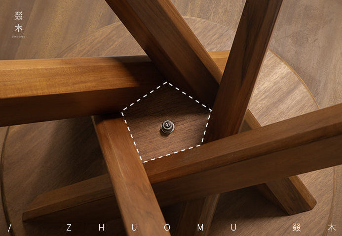 nami dining table, round teak table, solid wood table, wabi sabi furniture, japanese minimalist dining table, handcrafted round table, piexlculpt studio, zen furniture, french vintage design, teak dining table