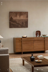 teak furniture, solid teak sideboard, indonesian teak buffet, mid century modern cabinet, solid wood furniture, handcrafted sideboard, teak console, minimalist dining furniture, bali wood furniture, piexlculpt studio