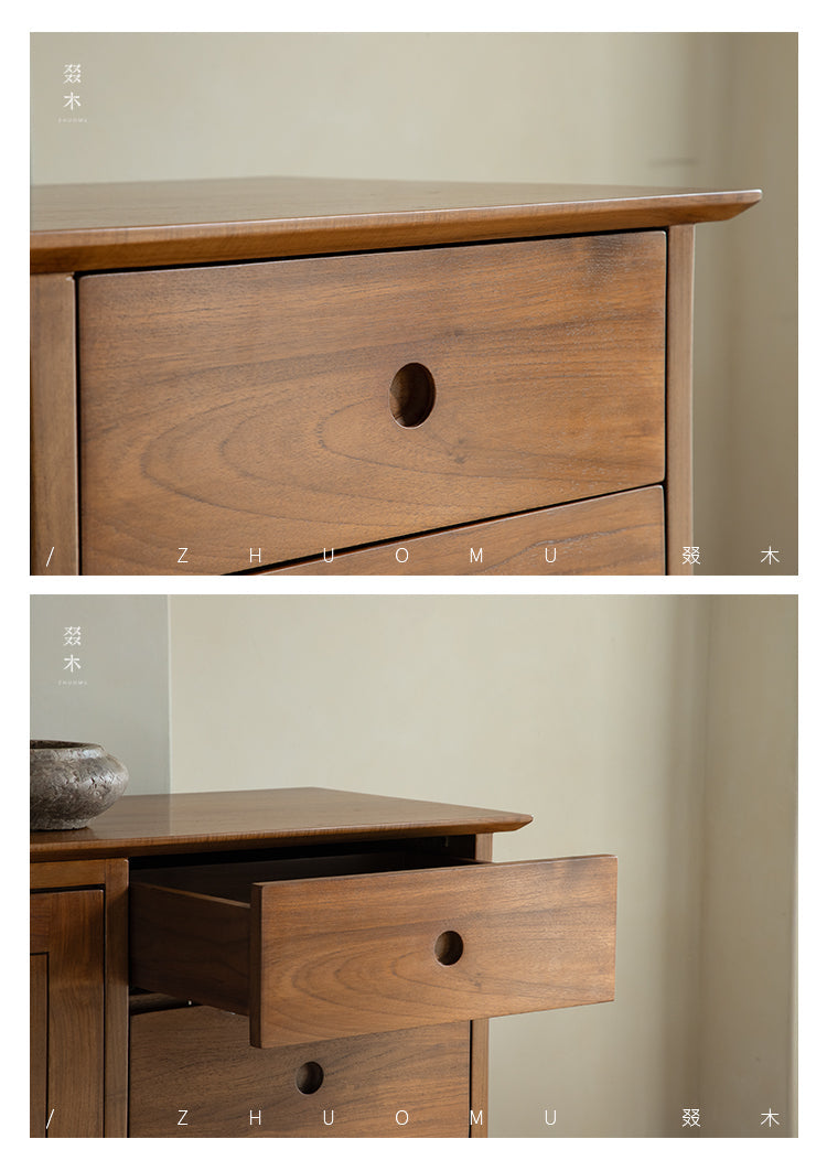 teak sideboard, sliding door buffet, solid wood cabinet, handcrafted teak furniture, minimalist dining storage, artisan wood furniture, wabi-sabi furniture, modern teak buffet, handmade solid wood sideboard