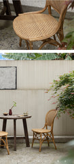 rattan bistro chair, banana fiber chair, rattan dining chair, french café chair, handwoven rattan furniture, natural rattan seat, bohemian dining furniture, wicker dining chair
