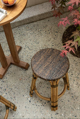 rattan bar stool, rattan high chair, handwoven rattan furniture, natural rattan bar stool, café furniture, handcrafted bar chair, bohemian interior design, artisan rattan stool