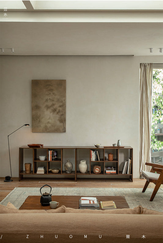 chandigarh furniture, mid century open shelf, teak storage cabinet, le corbusier furniture, handcrafted wood shelf, architectural furniture, teak bookshelf, minimalist solid wood furniture, modular teak unit