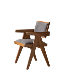 Chandigarh chair, rattan wood furniture, modernist wooden furniture, handwoven armchair, solid wood dining chair, minimalist home decor, mid-century design