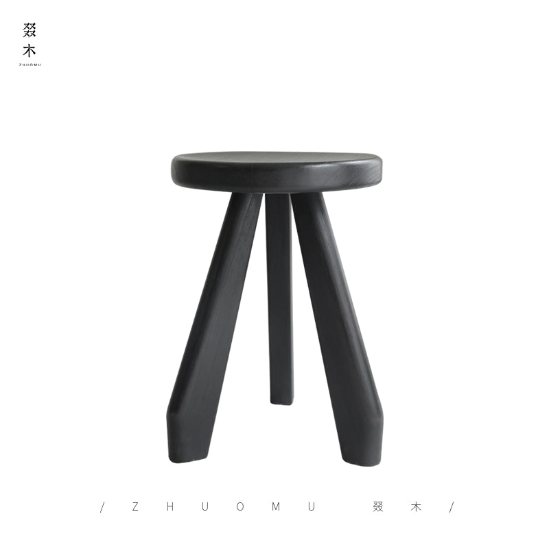 koto stool, round wood stool, japanese minimalist furniture, wabi sabi furniture, solid wood stool, handmade wooden furniture, accent stool, piexlculpt studio, modern wood decor, small wooden stool