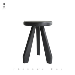 koto stool, round wood stool, japanese minimalist furniture, wabi sabi furniture, solid wood stool, handmade wooden furniture, accent stool, piexlculpt studio, modern wood decor, small wooden stool