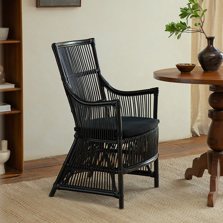 rattan lounge chair, rattan armchair, natural rattan chair, handwoven rattan furniture, tropical lounge chair, wabi-sabi furniture, bohemian furniture, relaxation chair, artisan rattan