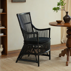 rattan lounge chair, rattan armchair, natural rattan chair, handwoven rattan furniture, tropical lounge chair, wabi-sabi furniture, bohemian furniture, relaxation chair, artisan rattan