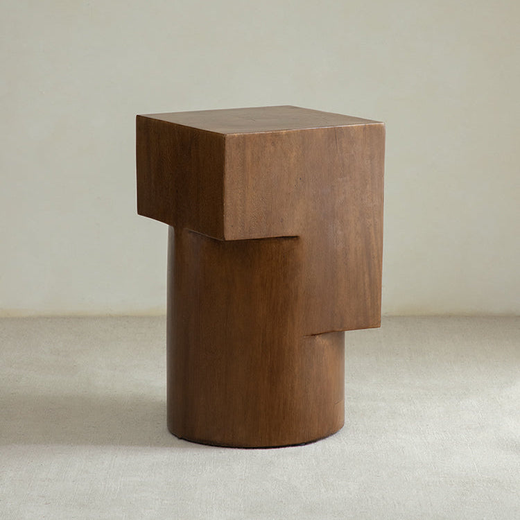 wood coffee table, solid wood center table, modular coffee table, geometric wooden table, sculptural wood furniture, handmade wood coffee table, modern solid wood furniture, rustic wooden decor, artisan wood table